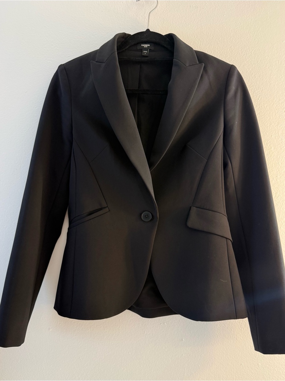 Express Black Single-Button Tailored Blazer